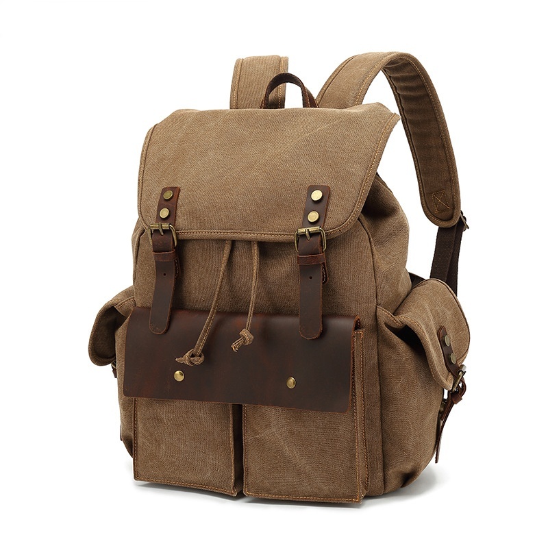 Retro Wear Resistant Canvas Backpack - Image 10