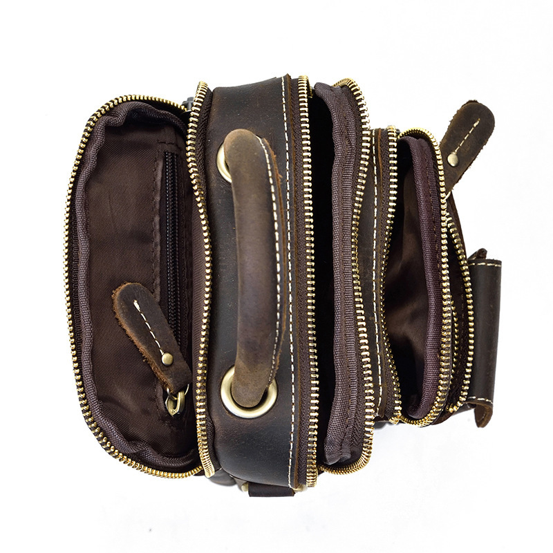 Men's Multi-functional Leather One-shoulder Crossbody Waist Bag - Image 4
