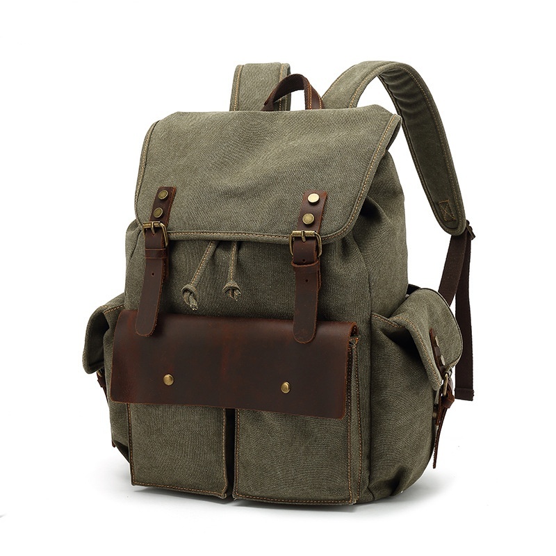 Retro Wear Resistant Canvas Backpack - Image 7