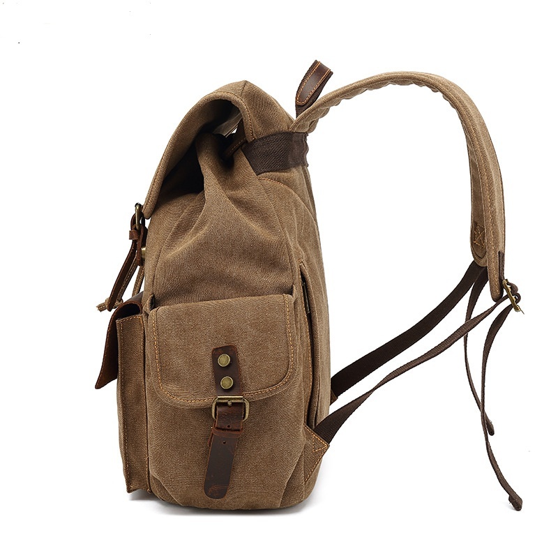 Retro Wear Resistant Canvas Backpack - Image 2