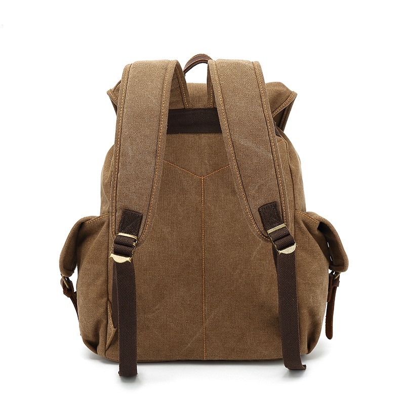 Retro Wear Resistant Canvas Backpack - Image 8